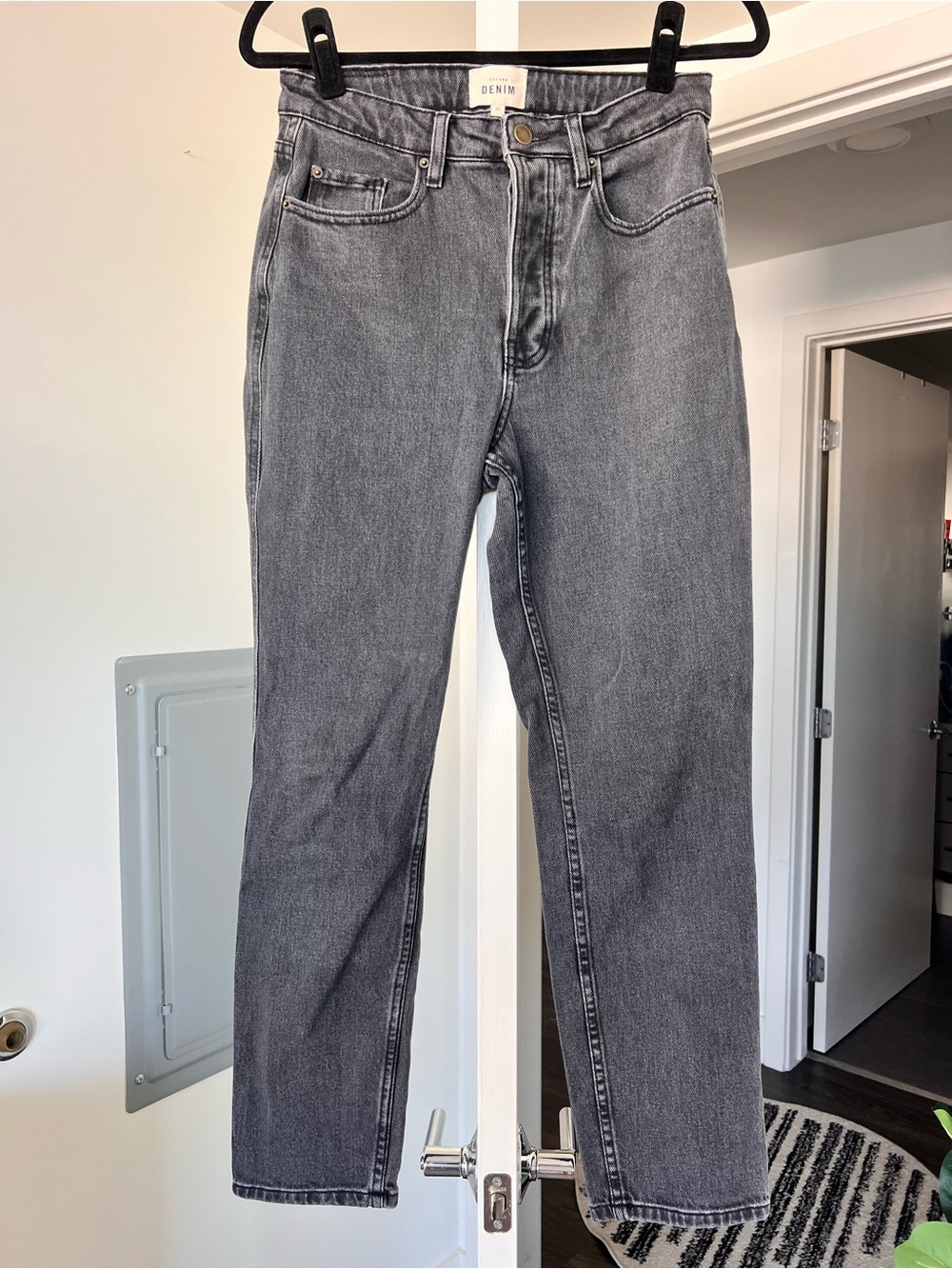 Sezane Brut Sexy Jean Straight Leg Charcoal Black Size US 6/EU 38 - Picture 3 of 10